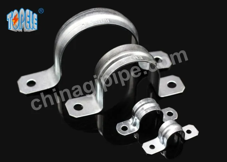 UL сертифицирана твърда лента с две отвори Поцинкована стоманена скоба за твърди тръбни фитинги